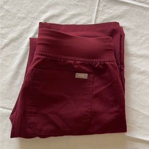 Burgundy color Figs Livingston scrub pants size small.